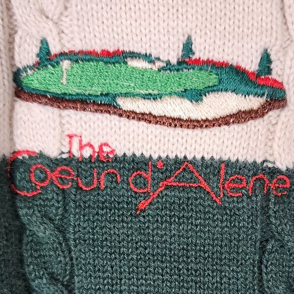 Tommy Hilfiger Golf VTG Colorblock Stripe Cable Knit Crewneck Sweater - Picture 2 of 8